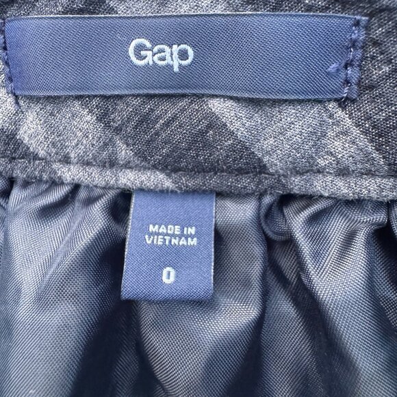 Gap Women's Striped Pleated Mini Skirt Blue Gray Size 0 Career Casual - Picture 2 of 5